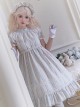 Annie'S Dreamland Series Fairy Tale Style Pleated Technology Cotton Doll Collar Sweet Lolita Puff Sleeves Dress Hairband Set