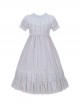 Annie'S Dreamland Series Fairy Tale Style Pleated Technology Cotton Doll Collar Sweet Lolita Puff Sleeves Dress Hairband Set