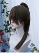 Chinese Style Brown Hanfu Retro Hair Clip High Ponytail Quadratic Element Broken Bangs Ouji Fashion Short Wig