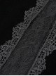 Gothic Style Stretch Velvet Fabric Slit In The Center Front Lace Trim Mesh Patchwork Black Appliqué Pants