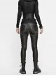 Punk Style Block Fabric Patchwork With Cross Rivet Zipper Decoration Gray Hand Rubbed Leather Pants