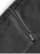 Punk Style Block Fabric Patchwork With Cross Rivet Zipper Decoration Gray Hand Rubbed Leather Pants