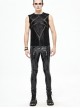 Punk Style Exaggerated Stretch Glazed Leather With Matte Printed Black Leather Pants