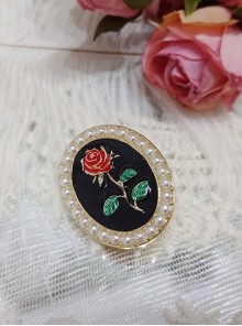 French Rose Series French Style Elegant Retro Metallic Flowers Classic Lolita Filigree Pearl Brooch