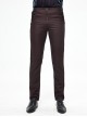 Gothic Style Simple Twill Suit Fabric Side Lace Webbing Front Center Zipper Decoration Brown Daily Slim Pants