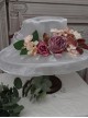 French Rose Series Elegant Pastoral Style Gorgeous Vintage Handmade Floral Yarn Bowler Hat