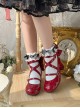 Tonight Moonlight Series Cute Doll Ballet Cross Ribbon Bowknot Round Toe Sweet Lolita Glossy Mary Jane Shoes