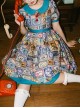 Antique Tags Series American Retro Label Pattern Doll Collar Ribbon Bowknot Sweet Lolita Puff Sleeves Dress