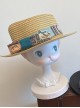 Antique Tags Series American Retro Pastoral Style Cute Ribbon Bowknot Sweet Lolita Woven Straw Hat