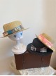 Antique Tags Series American Retro Pastoral Style Cute Ribbon Bowknot Sweet Lolita Woven Straw Hat