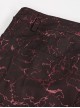 Gothic Style Glossy Pattern Fabric With False Waist Tie Design Red Men's Slim Pants