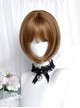 Dolls Convention Series Retro Golden Brown Dual Horsetail Long Curly Hair Cute Flat Bangs Sweet Lolita Wig