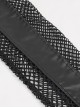 Punk Style Personality Fake Two Piece Knitted Faux Leather Splicing Mesh Fabric Waist Adjustable Decoration Black Faux Leather Trousers