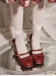 So Elegant Series Doll Sense Bowknot Sweet Lolita Round Toe Cute Daily Versatile Mid Heel Mary Jane Shoes