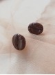 Little Snacks Series Sweet Cute Kawaii Fashion Simulated Plastic Coffee Beans Creative Cartoon Earrings