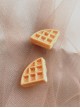 Little Snacks Series Funny Cute Yellow Simulated Resin Waffles Kawaii Fashion Creative Cartoon Earrings