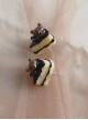 Little Snacks Series Creative Cartoon Brown Plastic Chocolate Bear Cake Kawaii Fashion Cute Earrings