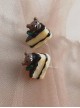 Little Snacks Series Creative Cartoon Brown Plastic Chocolate Bear Cake Kawaii Fashion Cute Earrings