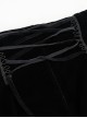 Punk Style High Grade Velvet Fabric Metal Zipper In The Front With Exquisite Applique Chain Decoration Black High Waisted Shorts