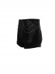 Punk Style High Grade Velvet Fabric Metal Zipper In The Front With Exquisite Applique Chain Decoration Black High Waisted Shorts