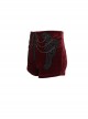 Punk Style High Grade Velvet Fabric Metal Zipper In The Front With Exquisite Applique Chain Decoration Red High Waisted Shorts