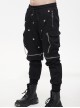 Punk Style Two Wear Wear Front Center Skull Metal Chain Decoration Men's Black Pants