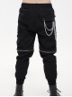 Punk Style Two Wear Wear Front Center Skull Metal Chain Decoration Men's Black Pants