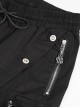 Punk Style Two Wear Wear Front Center Skull Metal Chain Decoration Men's Black Pants