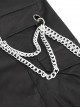 Punk Style Two Wear Wear Front Center Skull Metal Chain Decoration Men's Black Pants