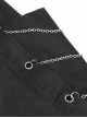 Punk Style Personality Twill Fabric Side Metal Eyelets With Chain Decoration Black Harem Pants