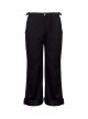 Amon Series England Style Steampunk Splice Leather Alloy Daily Ouji Fashion Slim Fitting Black Trousers