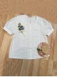 Antique Tags Series Vintage Everyday Sweet And Cute Embroidered Floral Lapel Sweet Lolita Cotton Puff Sleeves Shirt