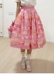 Antique Tags Series Vintage American Daily Commute Versatile Classic Lolita Printed Skirt