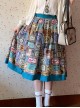 Antique Tags Series Vintage American Daily Commute Versatile Classic Lolita Printed Skirt