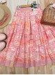 Antique Tags Series Vintage American Daily Commute Versatile Classic Lolita Printed Skirt