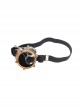 Amon Series Handmade Cool Black Glass Bronze Plastic Steampunk Adjustable Elastic Webbing Monocle Decorative Goggles