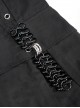 Punk Style Comfortable Cotton And Linen Woven Fabric Side Large Pockets With Chain Decoration Men's Black Loose Pants