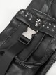 Punk Style Shiny Stretch Leather Side Three-Dimensional Pockets With Metal Rivets Decorated Black Pants