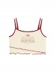 Summer Cute American Retro Apricot Cartoon Bear Print Sexy Hottie Kawaii Fashion Sleeveless Camisole