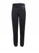 Punk Style Elegant Jacquard Fabric With High Waist Center Front Double Breasted Retro Black Trousers