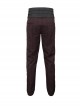 Gothic Retro Vertical Stripes Stitching Three Dimensional Jacquard Mid High Waist Wine Red Men's Trousers