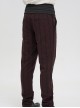 Gothic Retro Vertical Stripes Stitching Three Dimensional Jacquard Mid High Waist Wine Red Men's Trousers