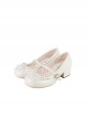 Little Leila Series Cute Lace Elegant Princess Style Mid Heel Round Toe Sweet Lolita Mary Jane Shoes