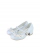 Little Leila Series Cute Lace Elegant Princess Style Mid Heel Round Toe Sweet Lolita Mary Jane Shoes