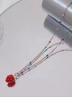 Cute Versatile Red Sweetheart Strawberry Colorful Beaded Alloy Clavicle Chain Kawaii Fashion Necklace