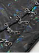 Gothic Style Personality Elastic Shiny Patent Leather Side Multi Row Metal Zipper Embellishment Black Slim Leather Pants