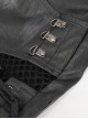 Punk Style Simple Elastic Faux Leather Fabric Side Tie Rope Mesh With Metal Rivet Decoration Black Irregular Daily Trousers