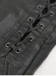 Punk Style Simple Elastic Faux Leather Fabric Side Tie Rope Mesh With Metal Rivet Decoration Black Irregular Daily Trousers