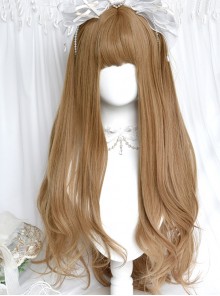 Nutcracker Series French Rustic Pastoral Style Gentle Flat Bangs Long Curls Golden Brown Classic Lolita Wig