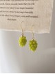 Cute Daily Pastoral Style Fruit Grape Resin Mulberry Kawaii Fashion Silver Ear Hook Earrings